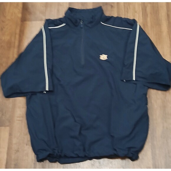 Divots Pullover Men 2XL Blue 1/4 Zip S/S Windbreaker Embroidered Auburn Tigers - Picture 1 of 10
